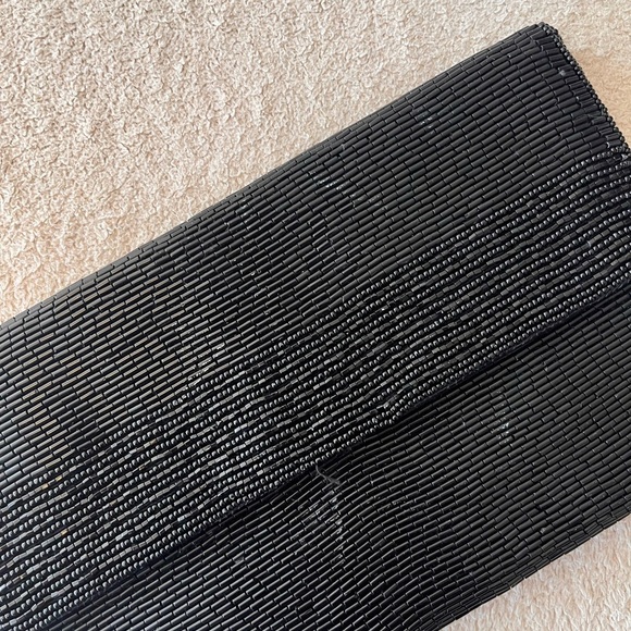 Vintage 1980s Minimalist Glam Black Beaded Clutch - Picture 15 of 15
